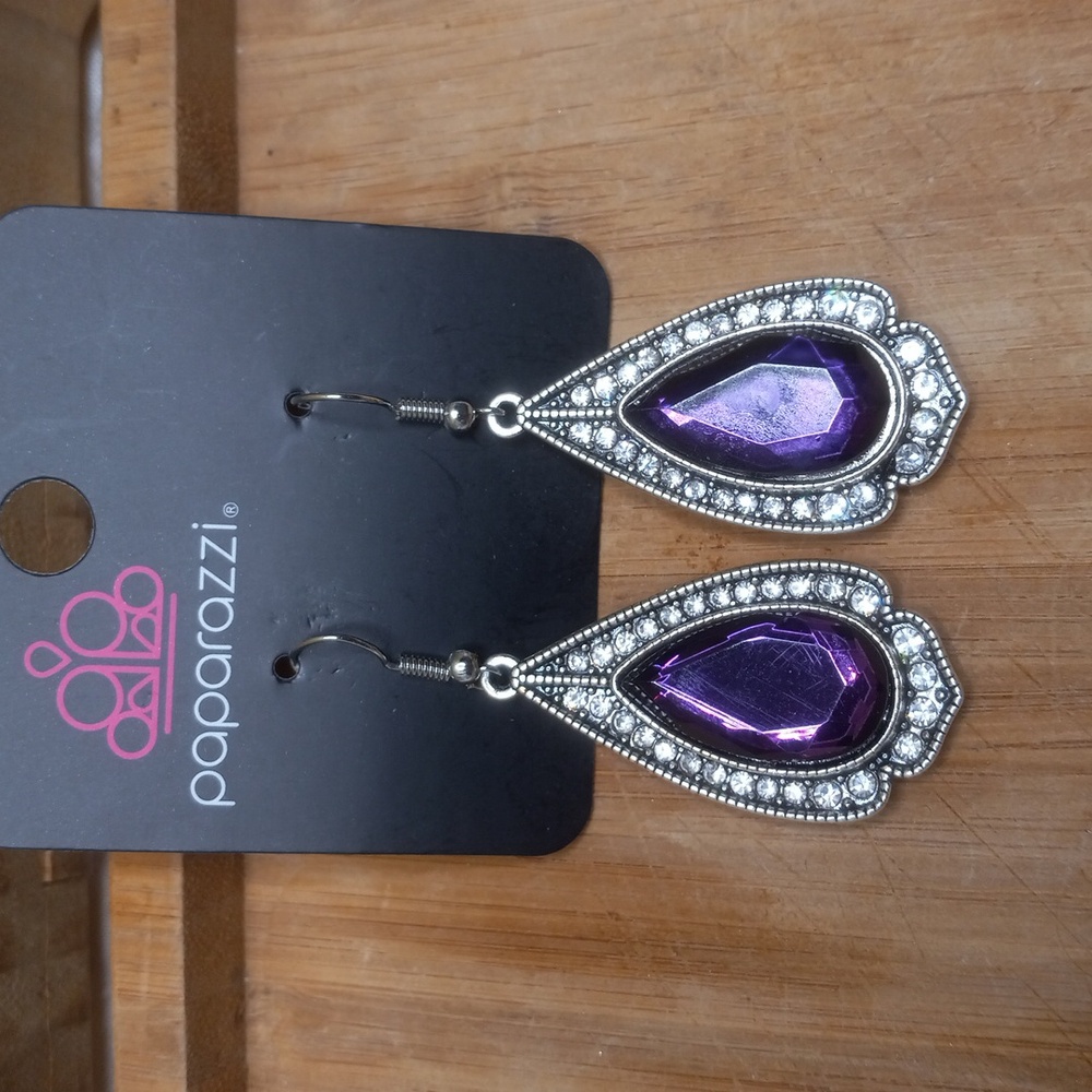 Paparazzi Purple dangle long earrings